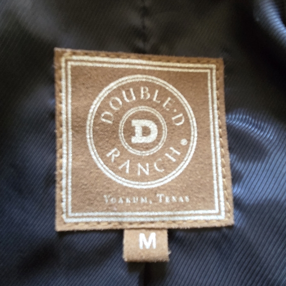 Like New ! Double D Ranch NAVY Blue Leather Jacket - Picture 4 of 9